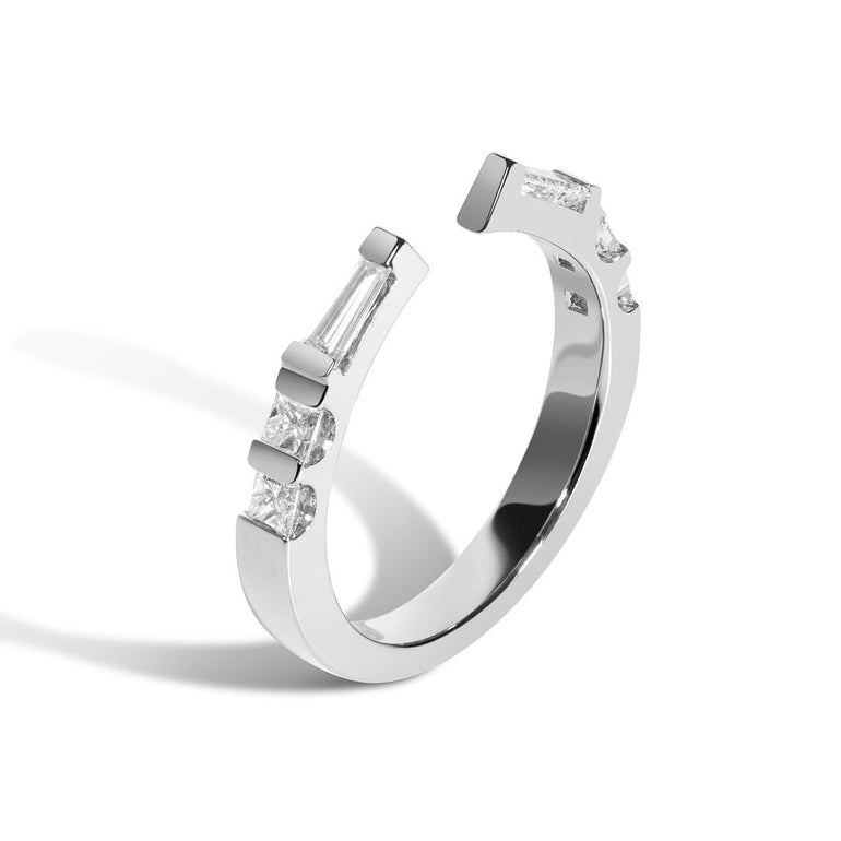 Shahla Karimi Jewelry Landmark Collection Chrysler Ring No. 2 14K White Gold or Platinum with White Diamonds