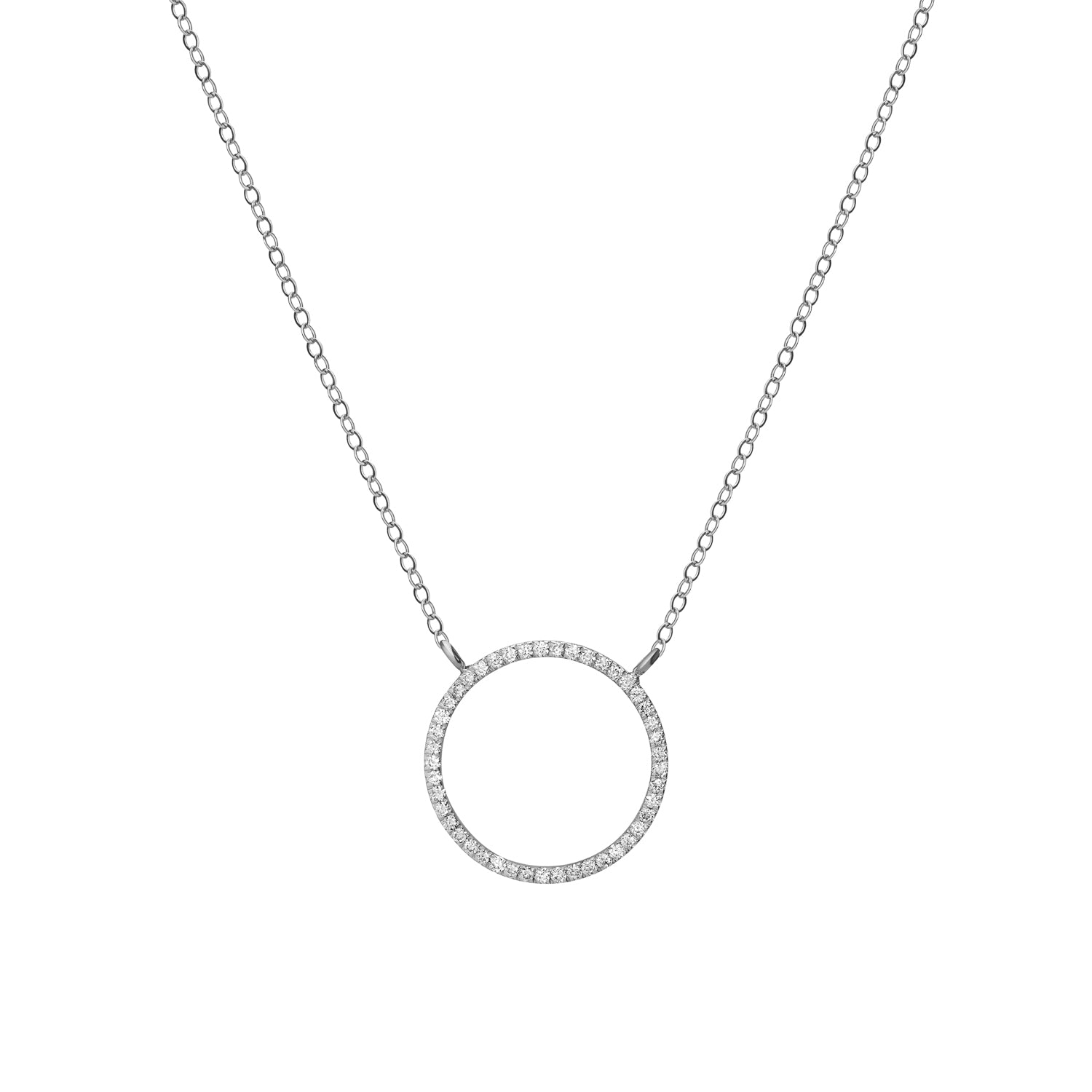 Shahla Karimi Jewelry Landmark Collection Central Park Hoop Necklace 14K White Gold