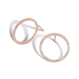 Shahla Karimi Jewelry Landmark Collection Central Park Hoop Studs 18mm 14K Rose Gold