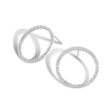 Shahla Karimi Jewelry Landmark Collection Central Park Hoop Studs 18mm 14K White Gold