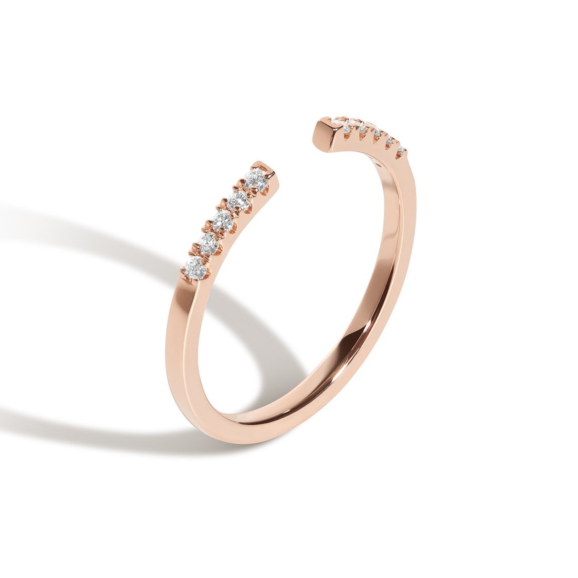 Shahla Karimi Jewelry Landmark Collection Central Park Ring No.1 - 14K Rose Gold With White Diamonds