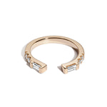 Shahla Karimi Jewelry 14/18K Yellow Gold Rockefeller No.2 Open Ring with Diamond Baguettes and White Diamonds