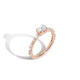 Shahla Karimi Jewelry Landmark Series East West Lincoln Center Ring 14K Rose Gold