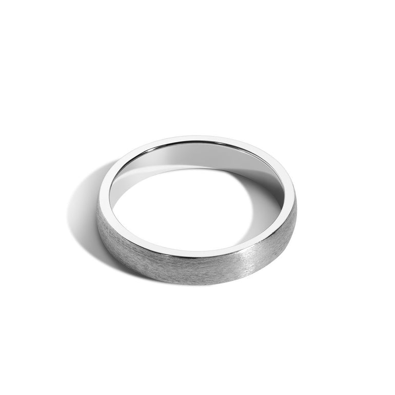 Shahla Karimi Jewelry Every Love Perfect 4mm Band 14K White Gold or Platinum Matte Finish