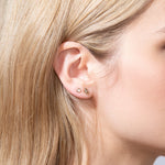 Shahla Karimi Champagne Marquise Diamond Studs 14K Yellow Gold on Model