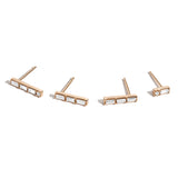 Shahla Karimi Jewelry Morse Code Series Earrings 14K Yellow Gold with Natural White Diamonds