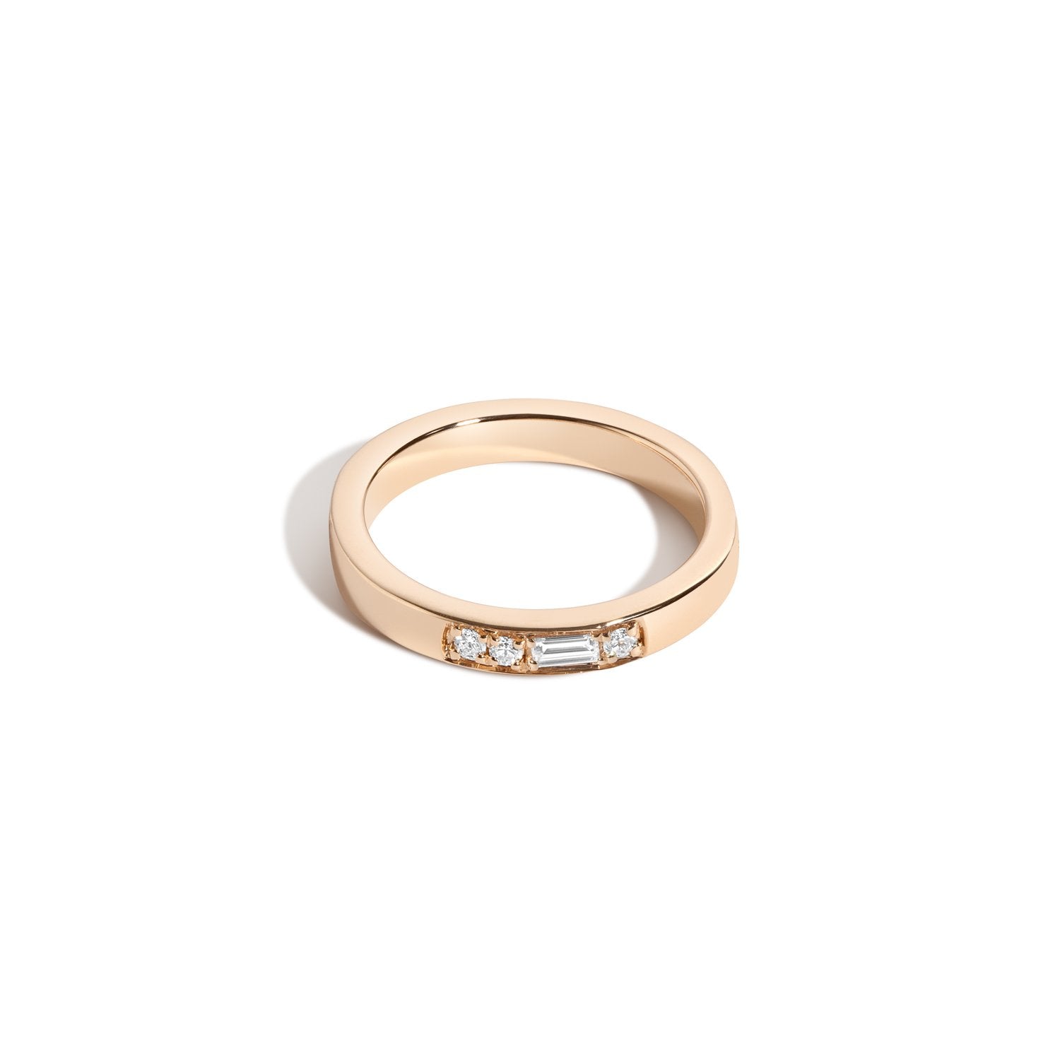 Shahla Karimi Jewelry Morse Code Series Ring 14K Yellow Gold - Letter "F"