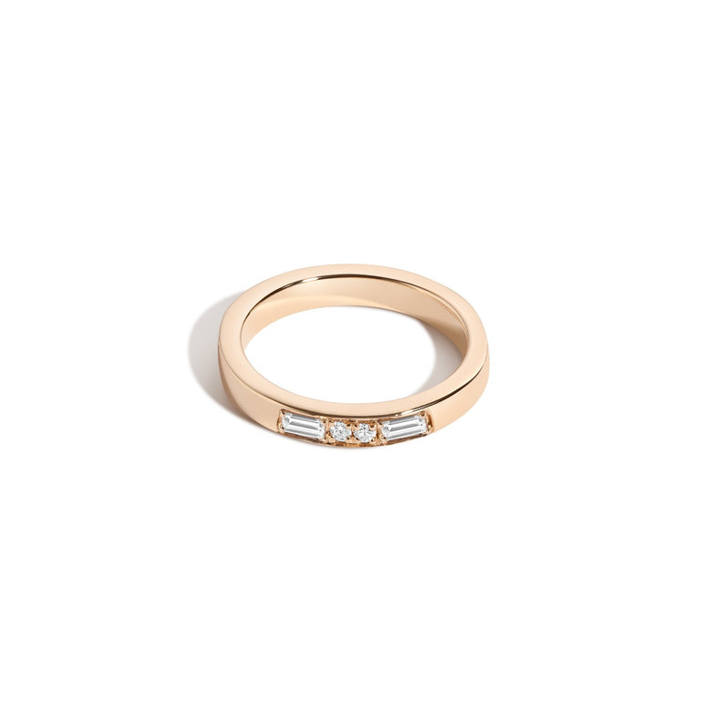 Shahla Karimi Jewelry Morse Code Series Ring 14K Yellow Gold - Letter "X"