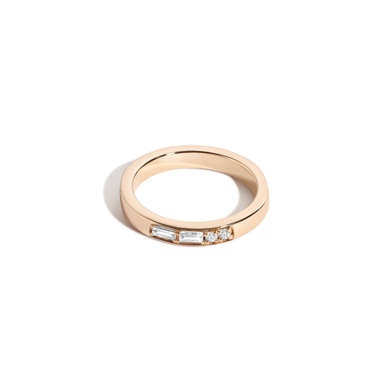 Shahla Karimi Jewelry Morse Code Series Ring 14K Yellow Gold - Letter "Z"