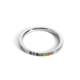 Shahla Karimi Jewelry Every Love Rainbow Demi Band Pink Sapphire, Citrine, Yellow Sapphire, Tsavorite, Aquamarine, Blue Sapphire, and Amethyst Platinum/14K White Gold