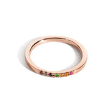 Shahla Karimi Jewelry Every Love Rainbow Demi Band Pink Sapphire, Citrine, Yellow Sapphire, Tsavorite, Aquamarine, Blue Sapphire, and Amethyst 14K Rose Gold