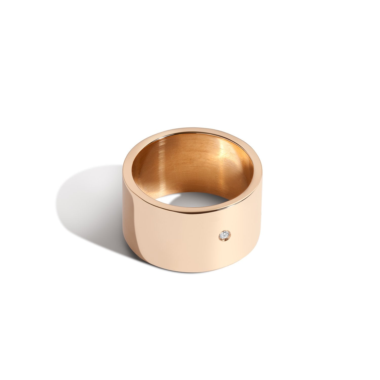 Shahla Karimi Jewelry Zodiac Reveal Ring Collection with White Diamonds - Cancer - 14K Yellow Gold - Back View