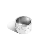 Shahla Karimi Jewelry Zodiac Reveal Ring Collection with White Diamonds - Gemini - 14K White Gold - Front View