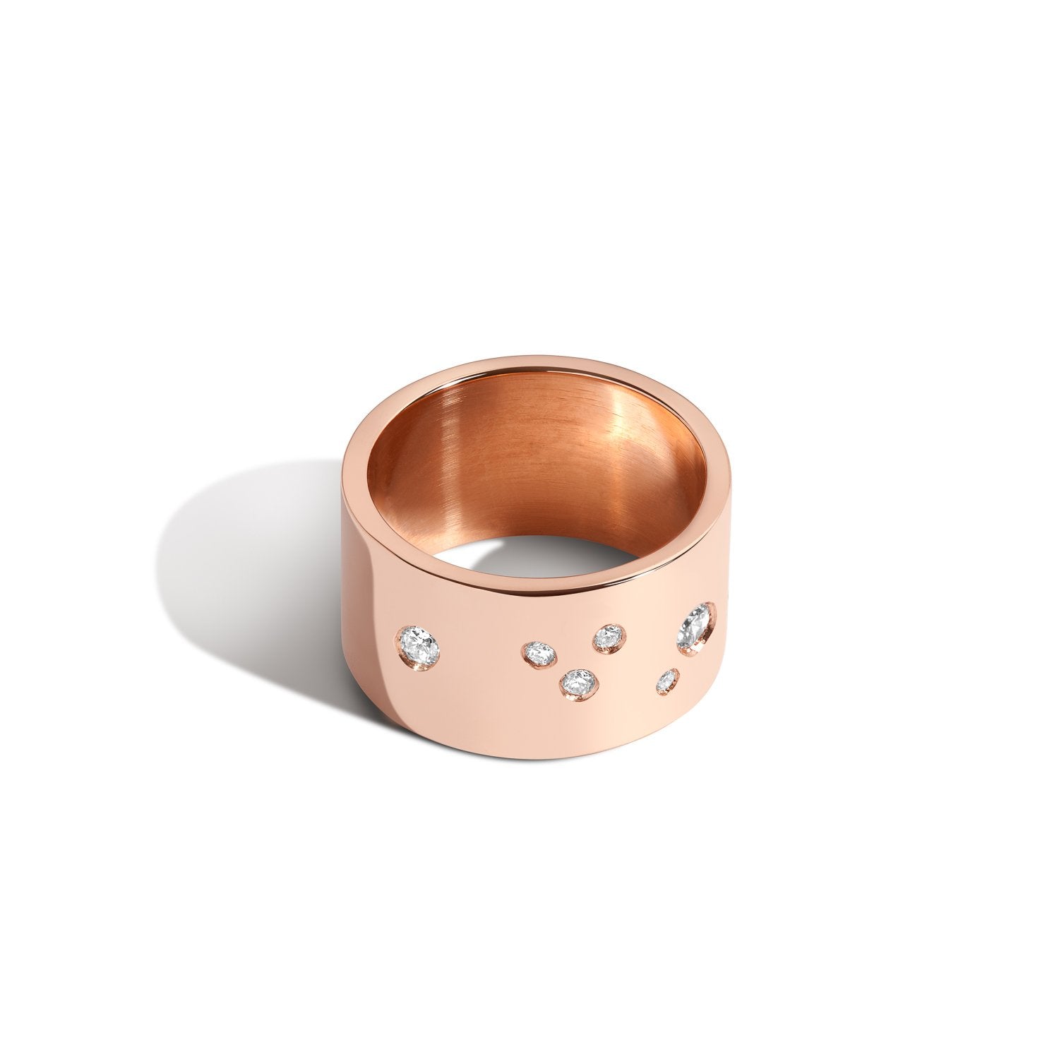 Shahla Karimi Jewelry Zodiac Reveal Ring Collection with White Diamonds - Pisces - 14K Rose Gold - Front View