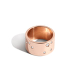 Shahla Karimi Jewelry Zodiac Reveal Ring Collection with White Diamonds - Sagittarius - 14K Rose Gold - Back View