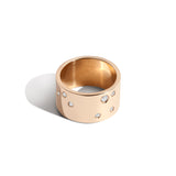 Shahla Karimi Jewelry Zodiac Reveal Ring Collection with White Diamonds - Sagittarius - 14K Yellow Gold - Back View