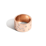 Shahla Karimi Jewelry Zodiac Reveal Ring Collection with White Diamonds - Sagittarius - 14K Rose Gold - Front View