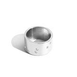 Shahla Karimi Jewelry Zodiac Reveal Ring Collection with White Diamonds - Virgo - 14K White Gold - Front View