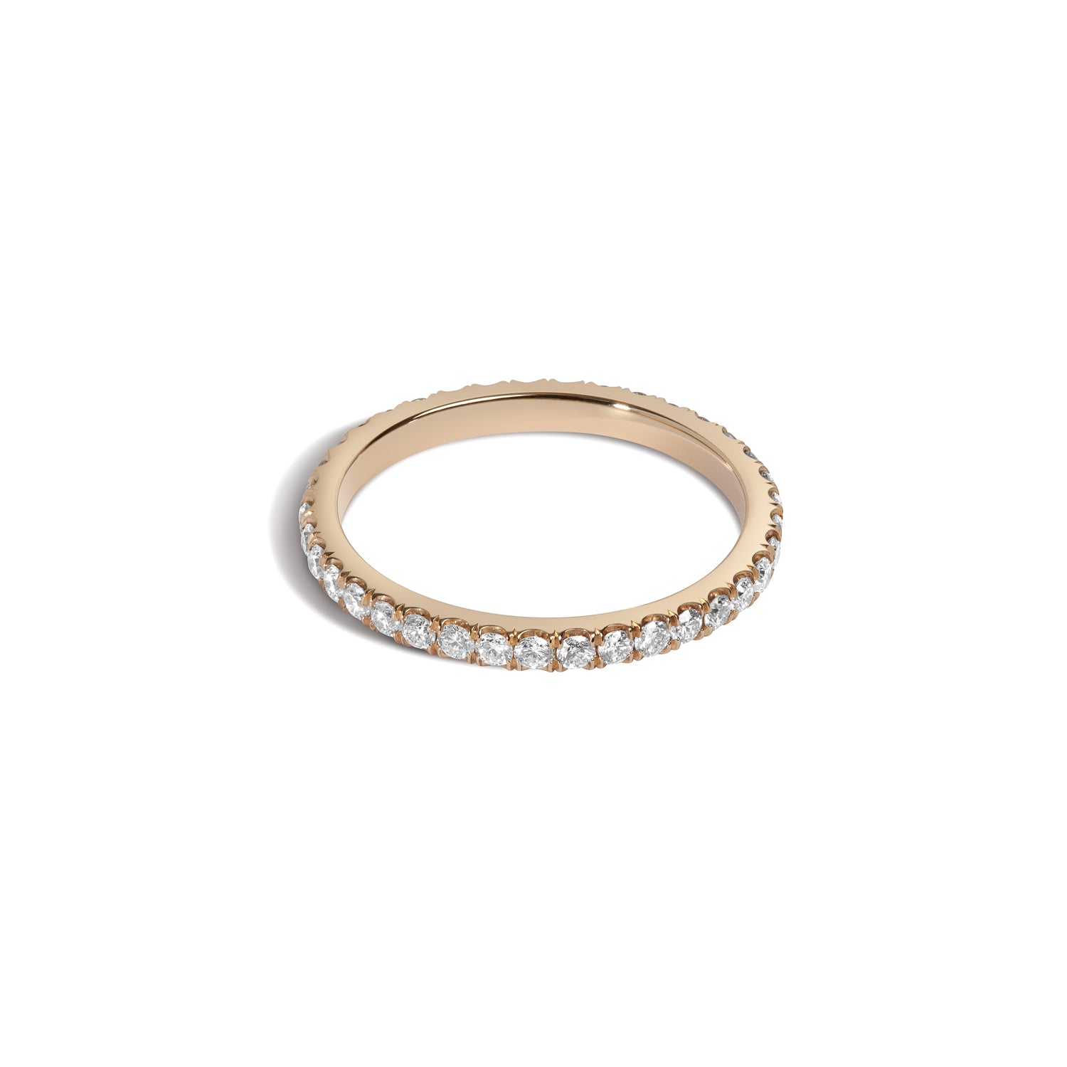 Shahla Karimi 1.8mm Scoop-Set Gold Eternity Band with White Diamonds
