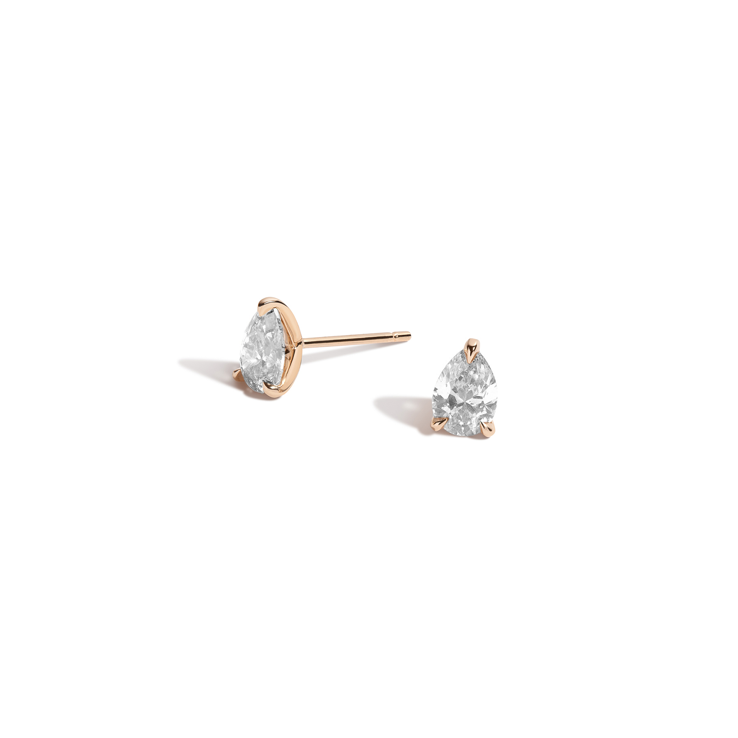 Shahla Karimi Medium Pear Diamond Earrings in 14K Yellow Gold
