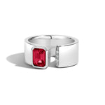 Shahla Karimi Jewelry Ruby Gap Band w/ Pave 14K White Gold or Platinum