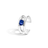 Shahla Karimi Sapphire Double Band Ear Cuff 14K White Gold