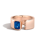 Shahla Karimi Jewelry Sapphire Gap Band w/ Pave 14K Rose Gold