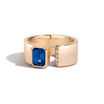 Shahla Karimi Jewelry Sapphire Gap Band w/ Pave 14/18K Yellow Gold