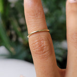 Shahla Karimi Jewelry Soft Knife Edge Band 14K Yellow Gold on Hand