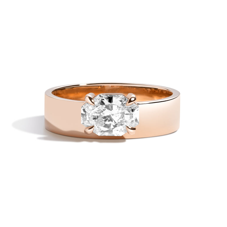 Shahla Karimi Jewelry East-West Lucky Offset Ring 14K Rose Gold