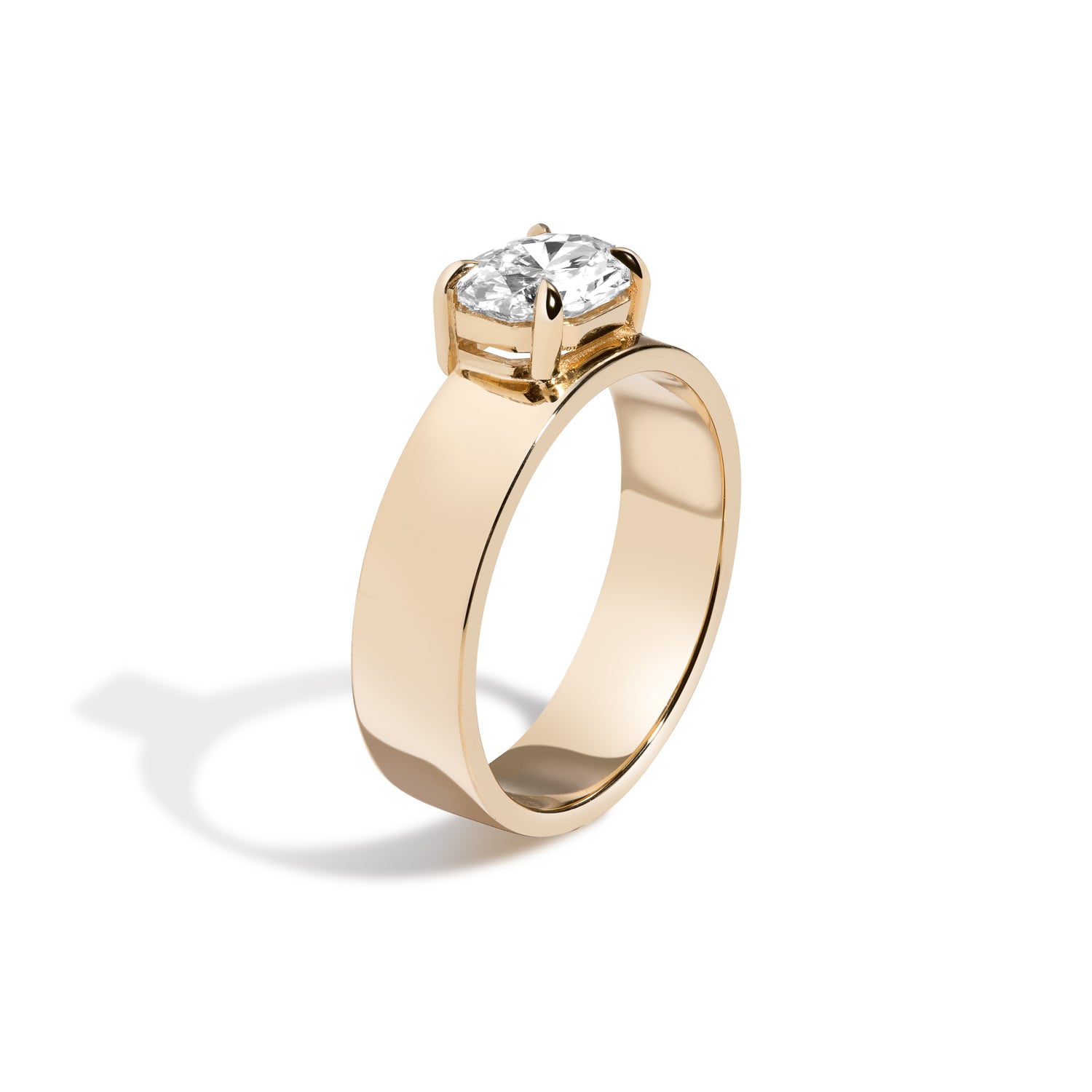 Shahla Karimi Jewelry East-West Lucky Offset Ring 14/18K Yellow Gold Side