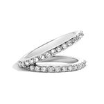 Shahla Karimi Jewelry Love V Ring w/ Inverted Diamond Pave 14K White Gold