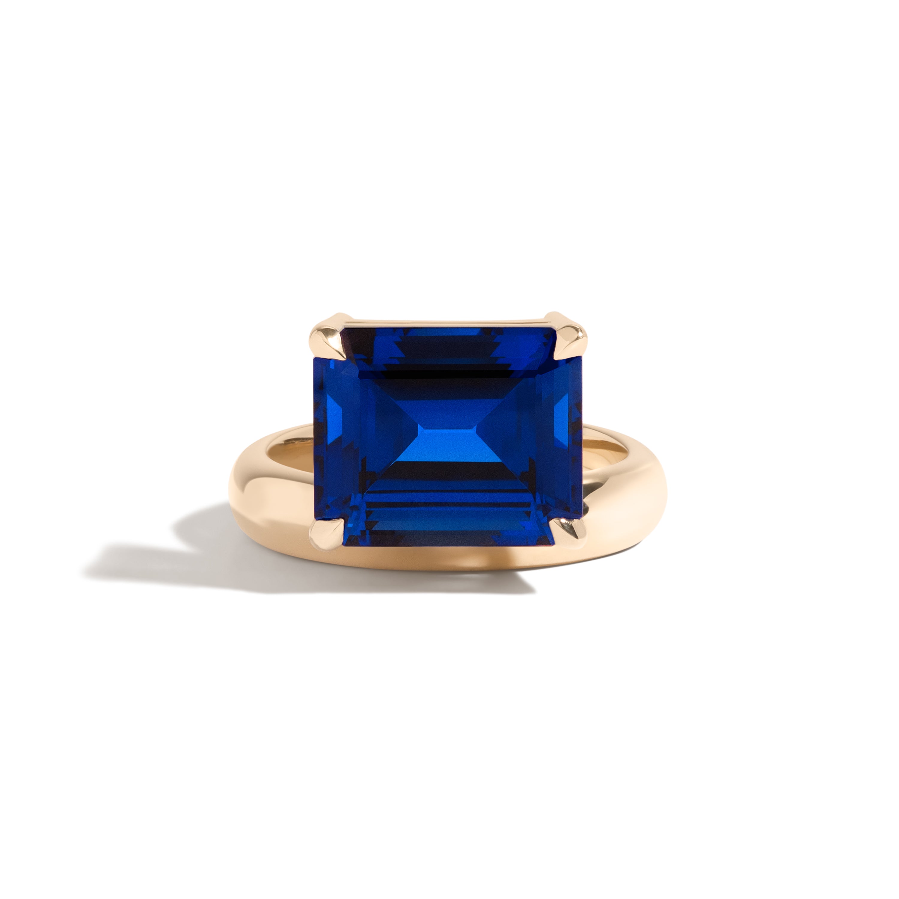 Shahla Karimi 14K Yellow Gold Wright Sapphire Emerald-Cut Offset Donut Ring