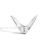 Shahla Karimi Zaha Curve Ring With Half-Moon 14K White Gold
