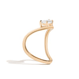 Shahla Karimi Zaha Curve Ring With Half-Moon 14K Yellow Gold