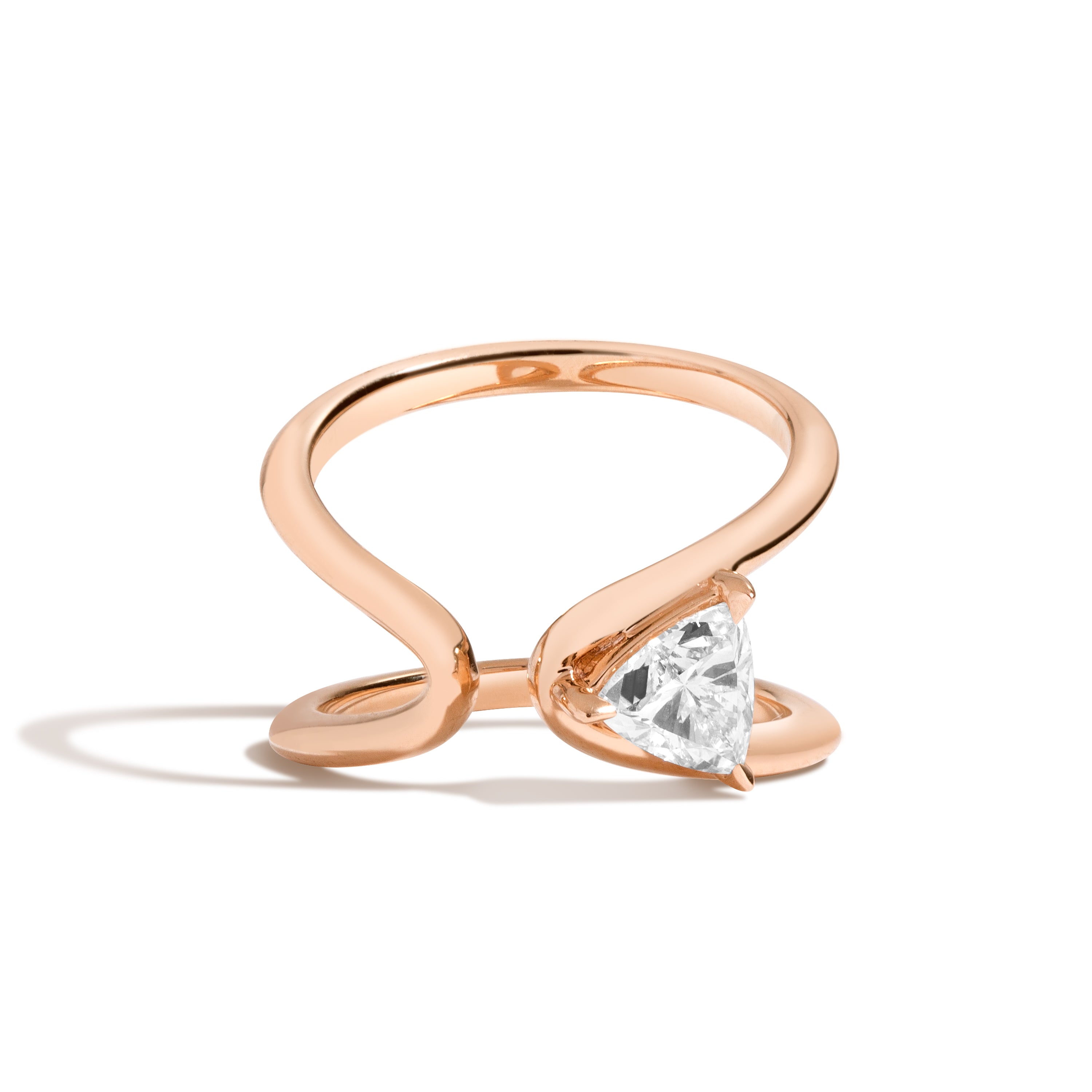Shahla Karimi Zaha Wrap Ring With Triangle 14K Rose Gold