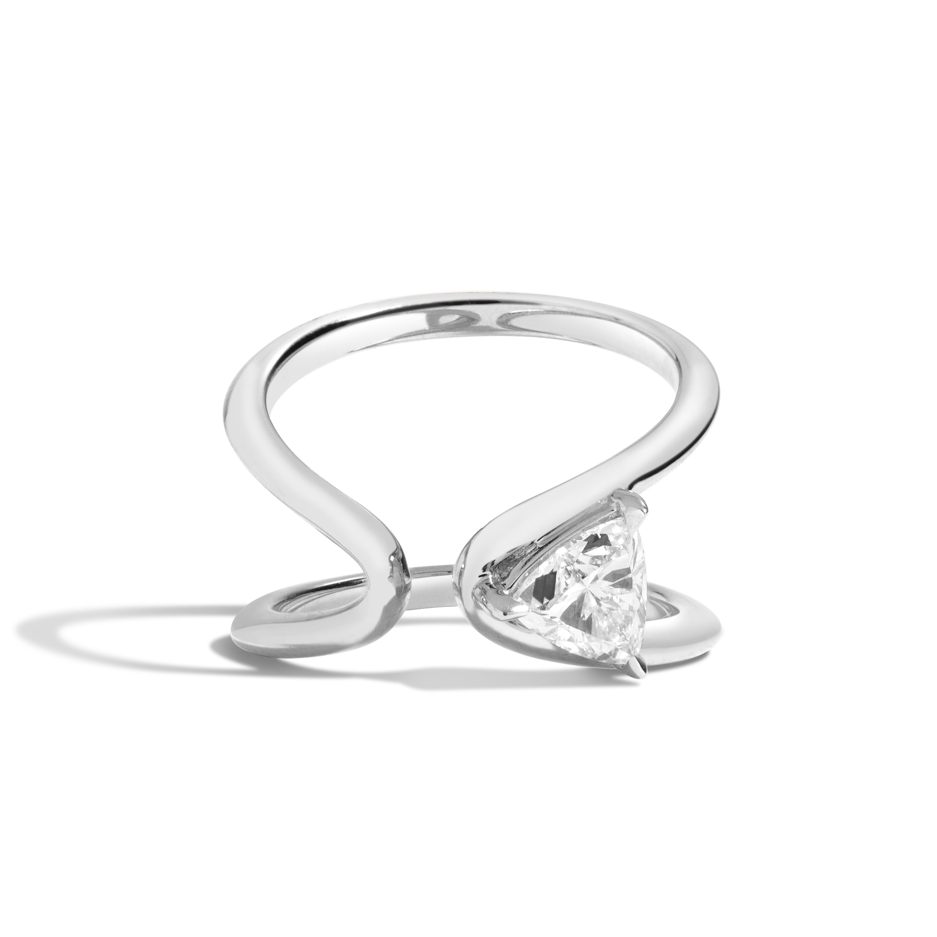 Shahla Karimi Zaha Wrap Ring With Triangle 14K White Gold