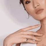 Shahla Karimi Jewelry Zodiac Reveal Ring Collection with White Diamonds - Sagittarius - 14K Yellow Gold on Model GIF