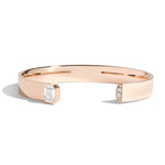 Shahla Karimi Diamond Emerald-Cut Cuff w/ Pave in 14K Rose Gold