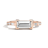 Shahla Karimi Jewelry East-West Baguette Ring in 14K Rose Gold