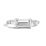 Shahla Karimi Jewelry East-West Baguette Ring in 14K White Gold or Platinum