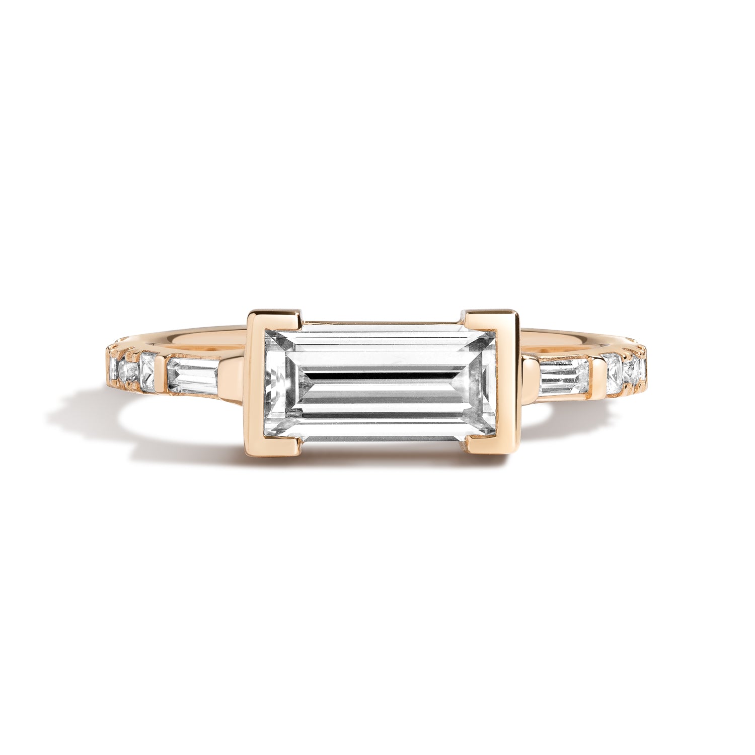 Baguette East-West Ring 14K Yellow Gold / 2 Carat