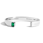 Shahla Karimi Emerald Emerald Cut Cuff w/ Pavé 14K White Gold or Platinum