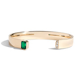 Shahla Karimi Emerald Emerald Cut Cuff w/ Pavé 14/18K Yellow Gold