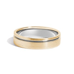 Shahla Karimi Jewelry Every Love 14K Gold Groove Band Yellow and White Gold