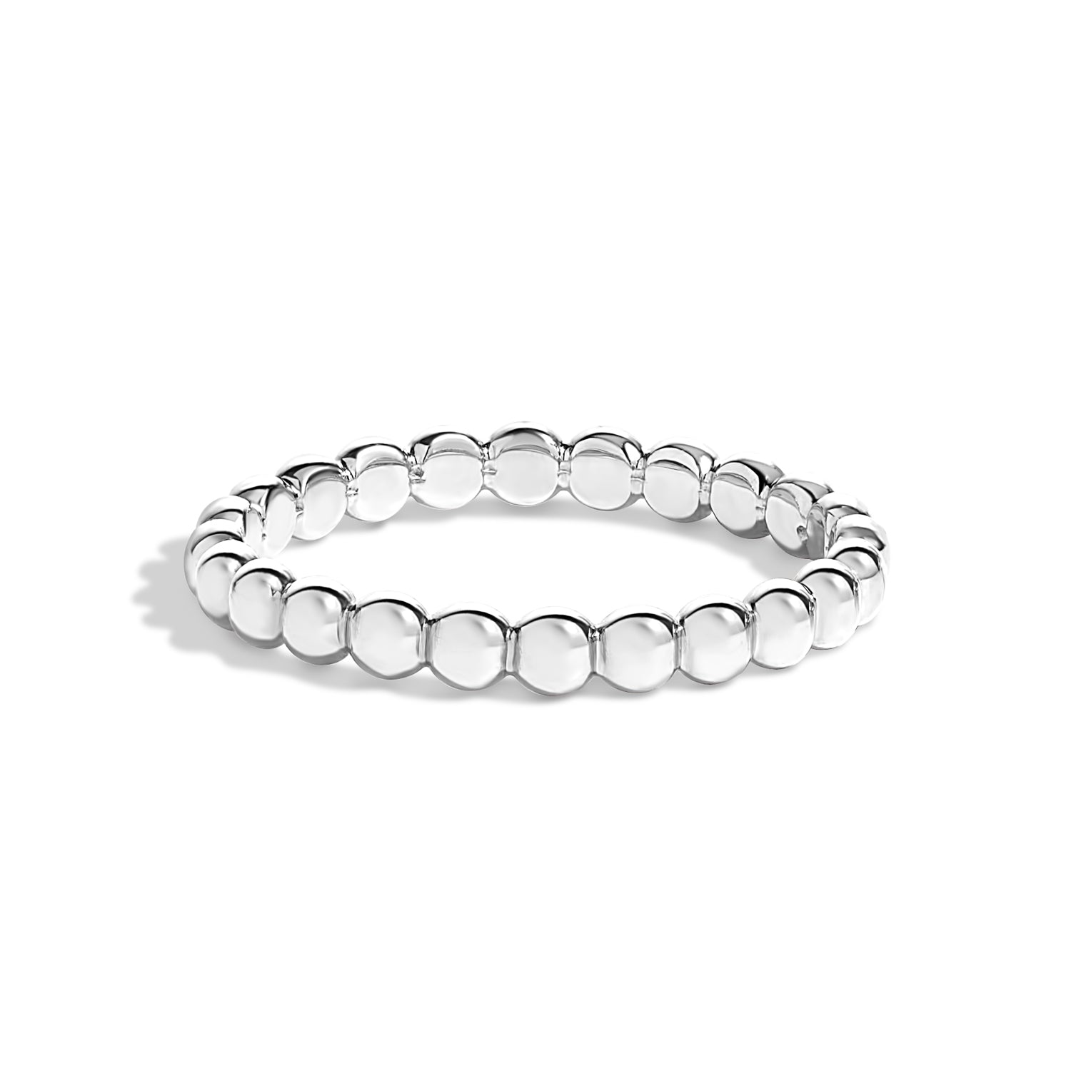 Shahla Karimi Jewelry Beaded Band in 14K White Gold or Platinum