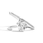 Shahla Karimi Jewelry Lozenge Slant Ring 14K White Gold or Platinum