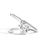 Shahla Karimi Jewelry Lozenge Slant Ring 14K White Gold or Platinum