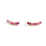 Shahla Karimi Mies Pink Tourmaline Crawlers 14K Yellow Gold