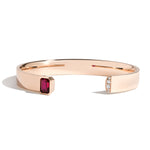 Shahla Karimi Ruby Emerald Cut Cuff w/ Pavé 14K Rose Gold